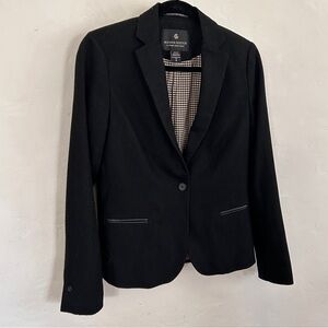 Maison Scotch Tailored Black Sparkle Blazer Sz 2 Gingham Lining